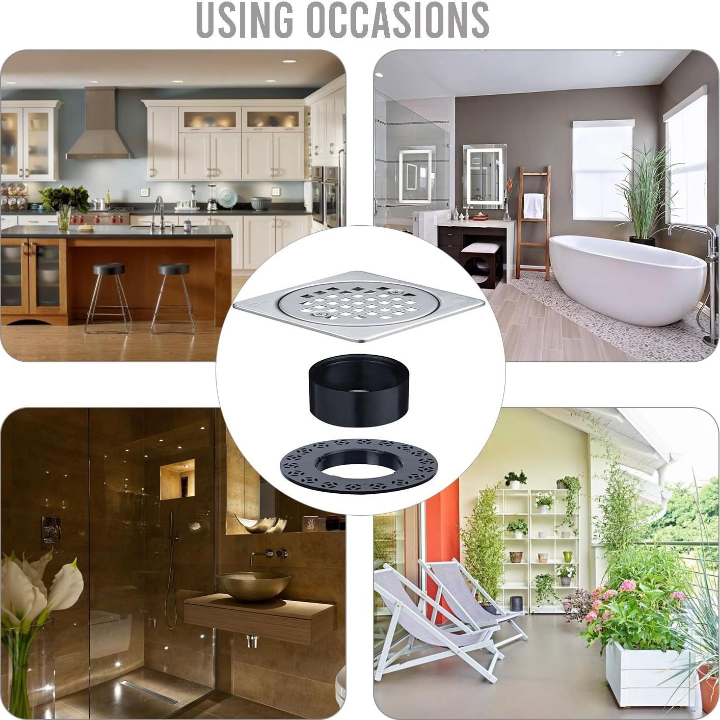 Desagüe Cuadrado 10.16 cm UNI-DRAIN Acero Inoxidable Cepillado