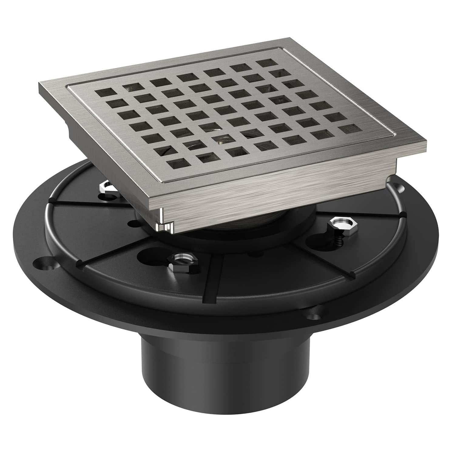 Desagüe de Ducha Cuadrado 10.16 cm DAULANDY Níquel Cepillado