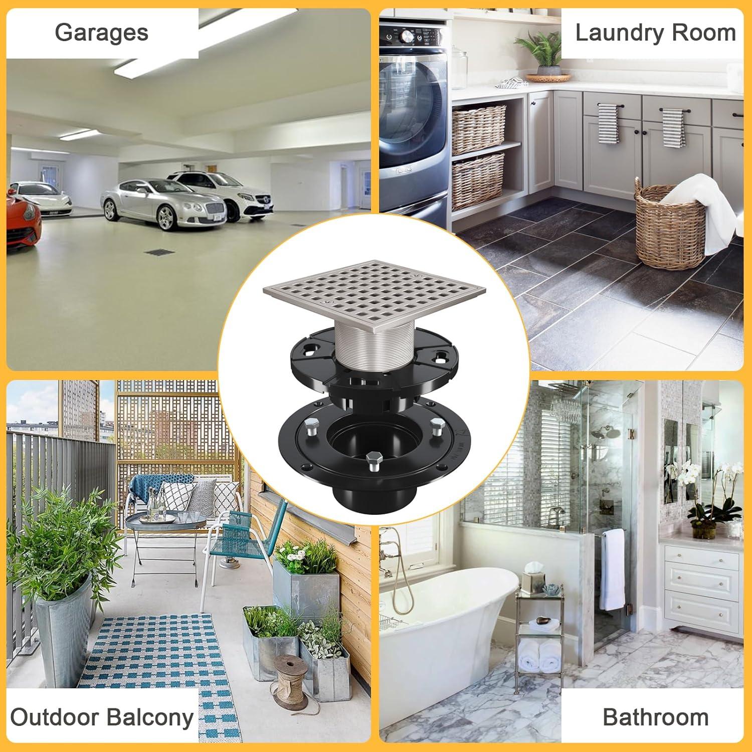 Desagüe de Ducha Cuadrado Yaseingoo 10 cm con Filtro de Cabello