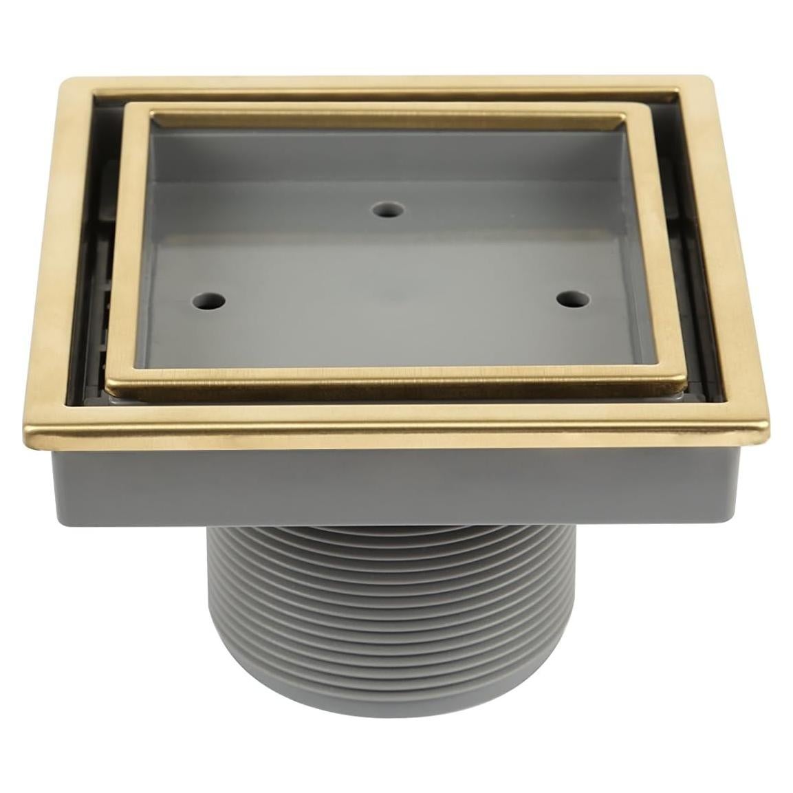 Desagüe de Ducha Cuadrado QM DRAIN Oro Acero Inoxidable 10.16cm