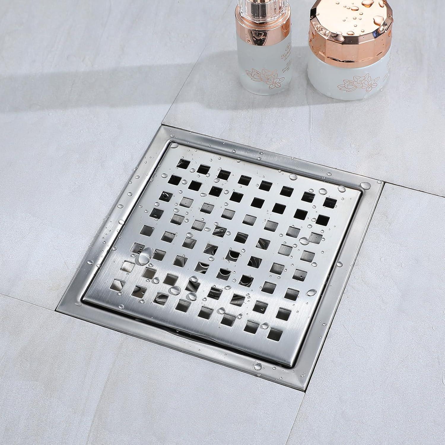 Desagüe Cuadrado TRJIKAG 10.16x10.16 cm Acero Inoxidable Níquel