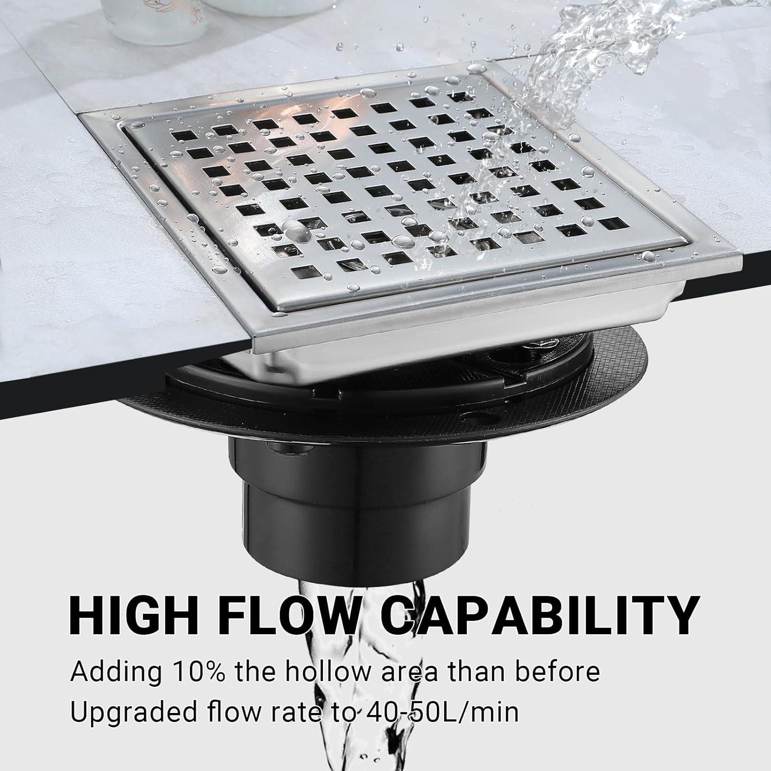 Desagüe Cuadrado TRJIKAG 10.16x10.16 cm Acero Inoxidable Níquel