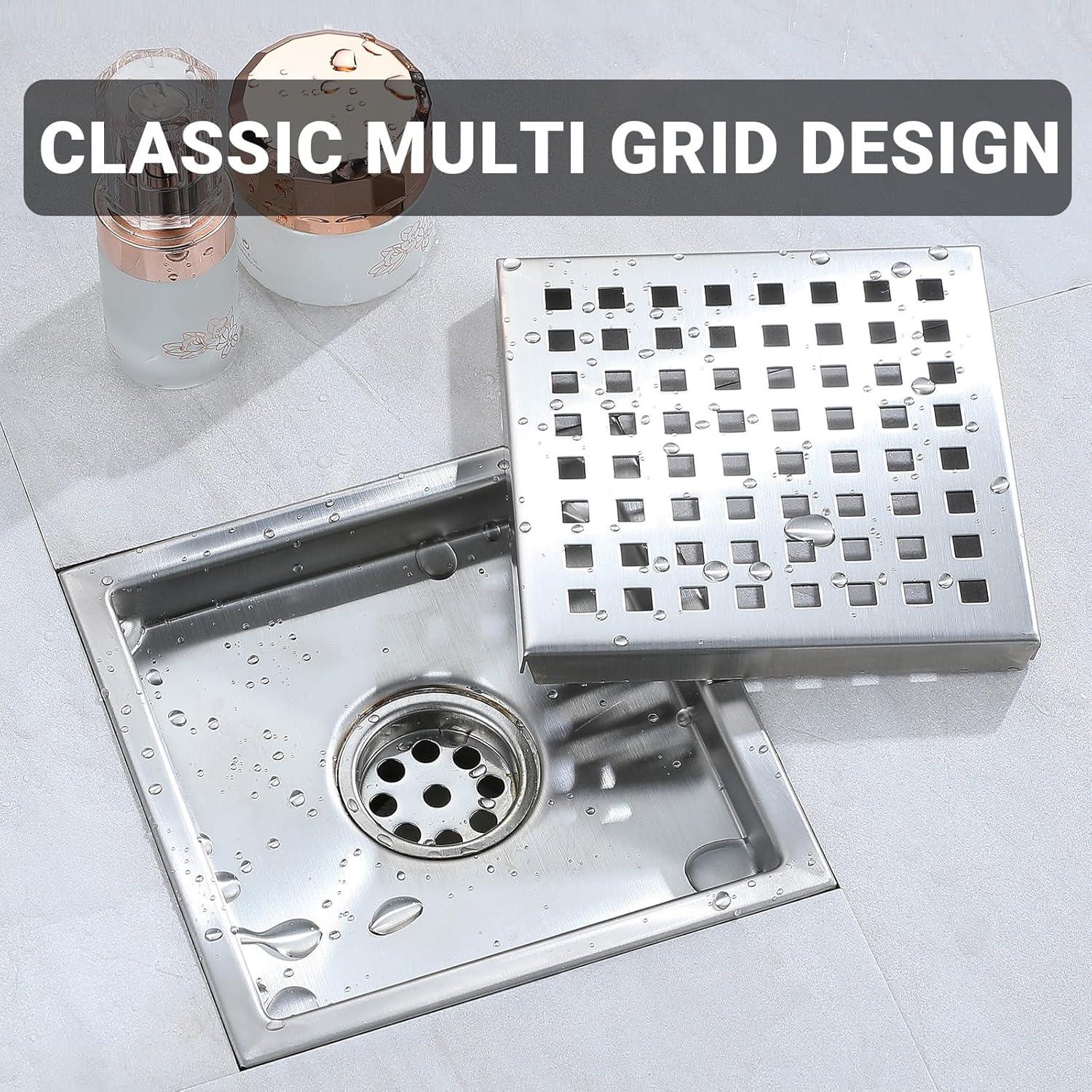 Desagüe Cuadrado TRJIKAG 10.16x10.16 cm Acero Inoxidable Níquel