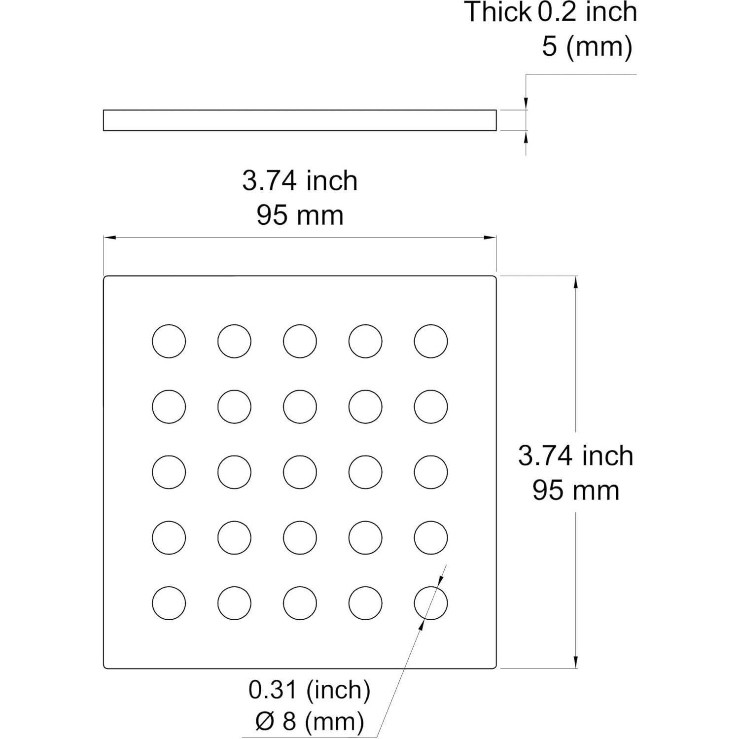 Cubierta de Drenaje Cuadrada Holge 95mm Acero Inoxidable Negro