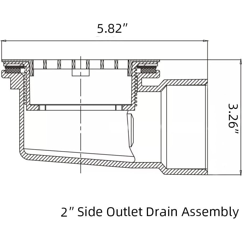 Desagüe de Ducha Mucol Blanco 5.08 cm con Colador Perforado