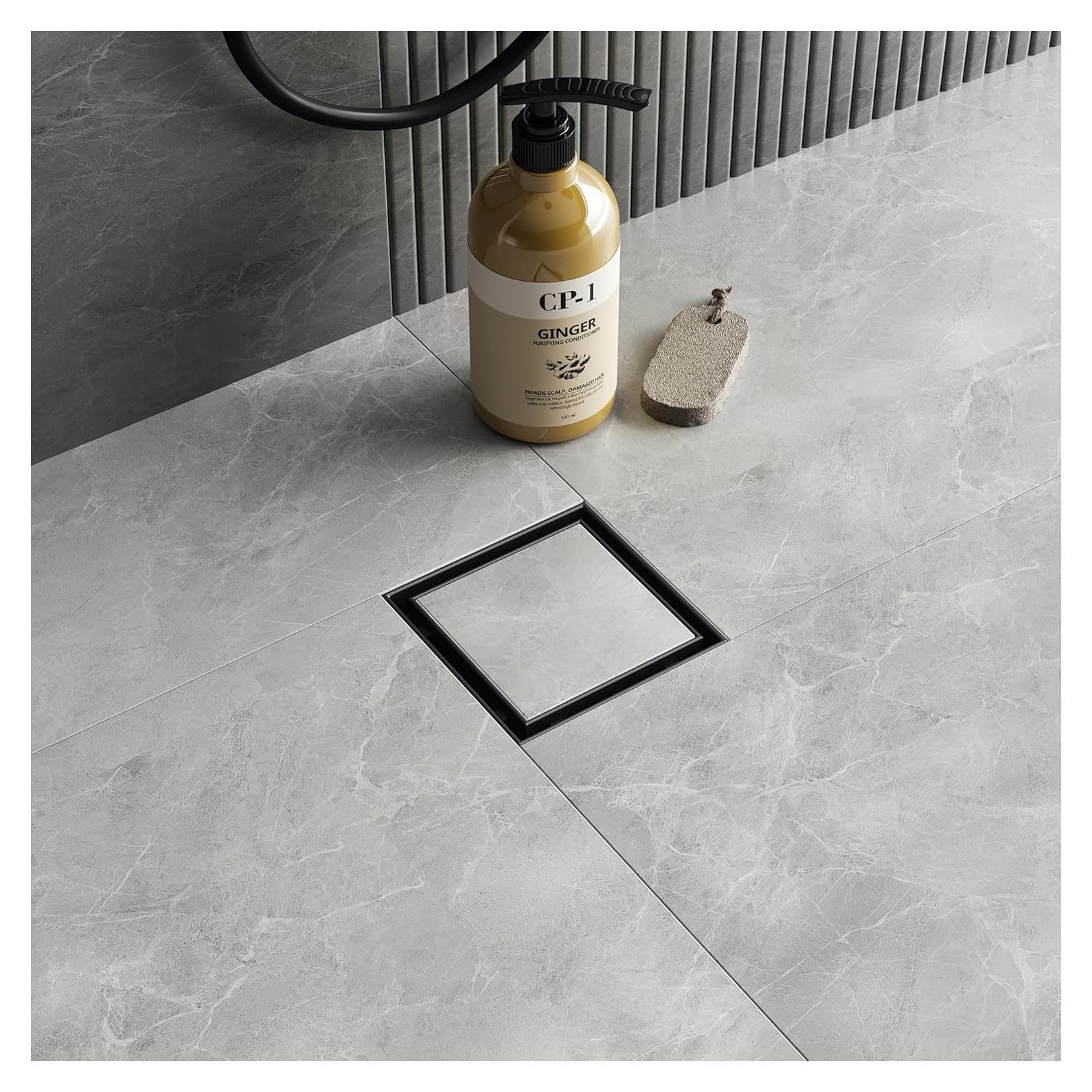 Drenaje de Ducha Cuadrado Neodrain 10.16 cm Acero Inoxidable Negro Mate