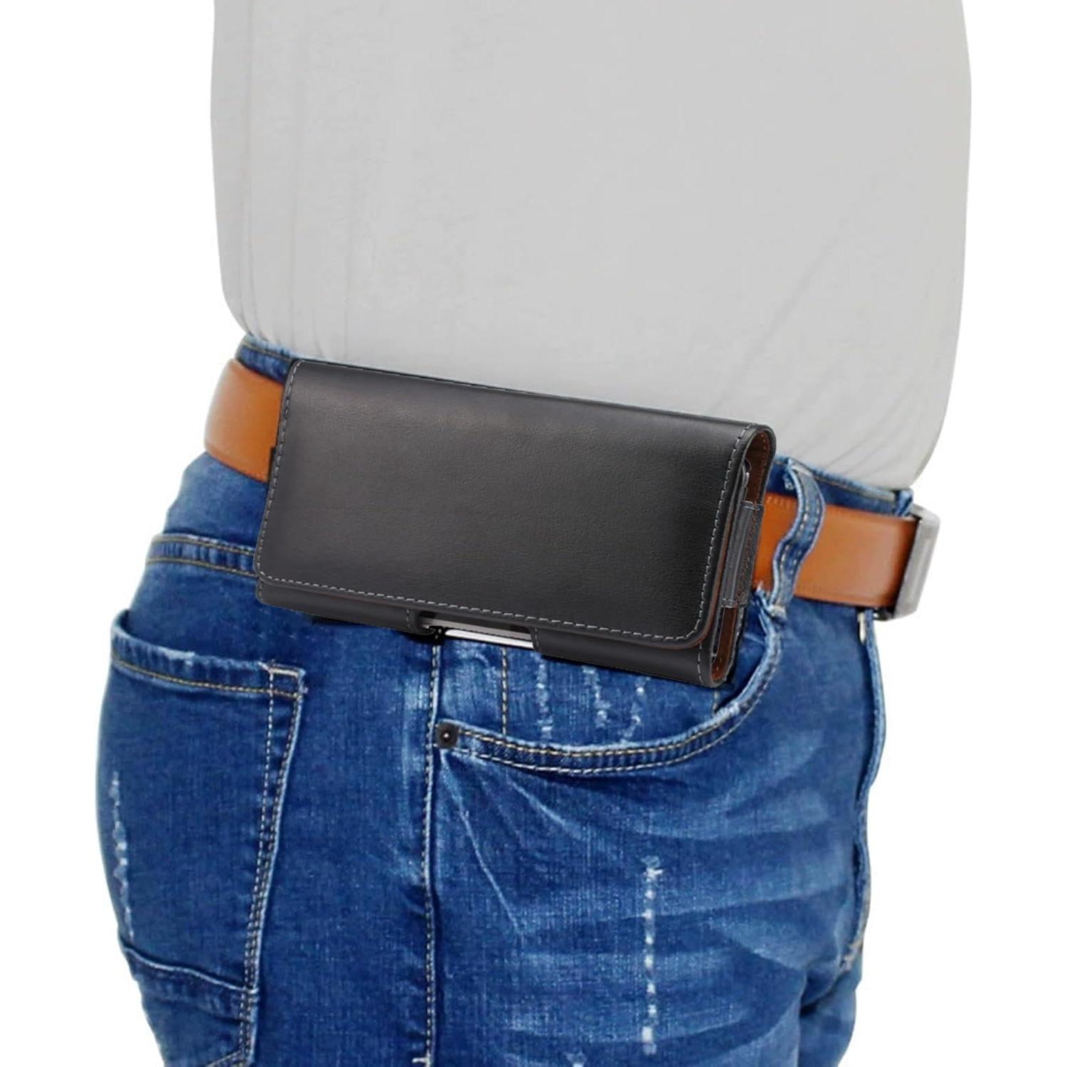 Funda de cuero para teléfono con clip YLYSLFC - iPhone y Galaxy