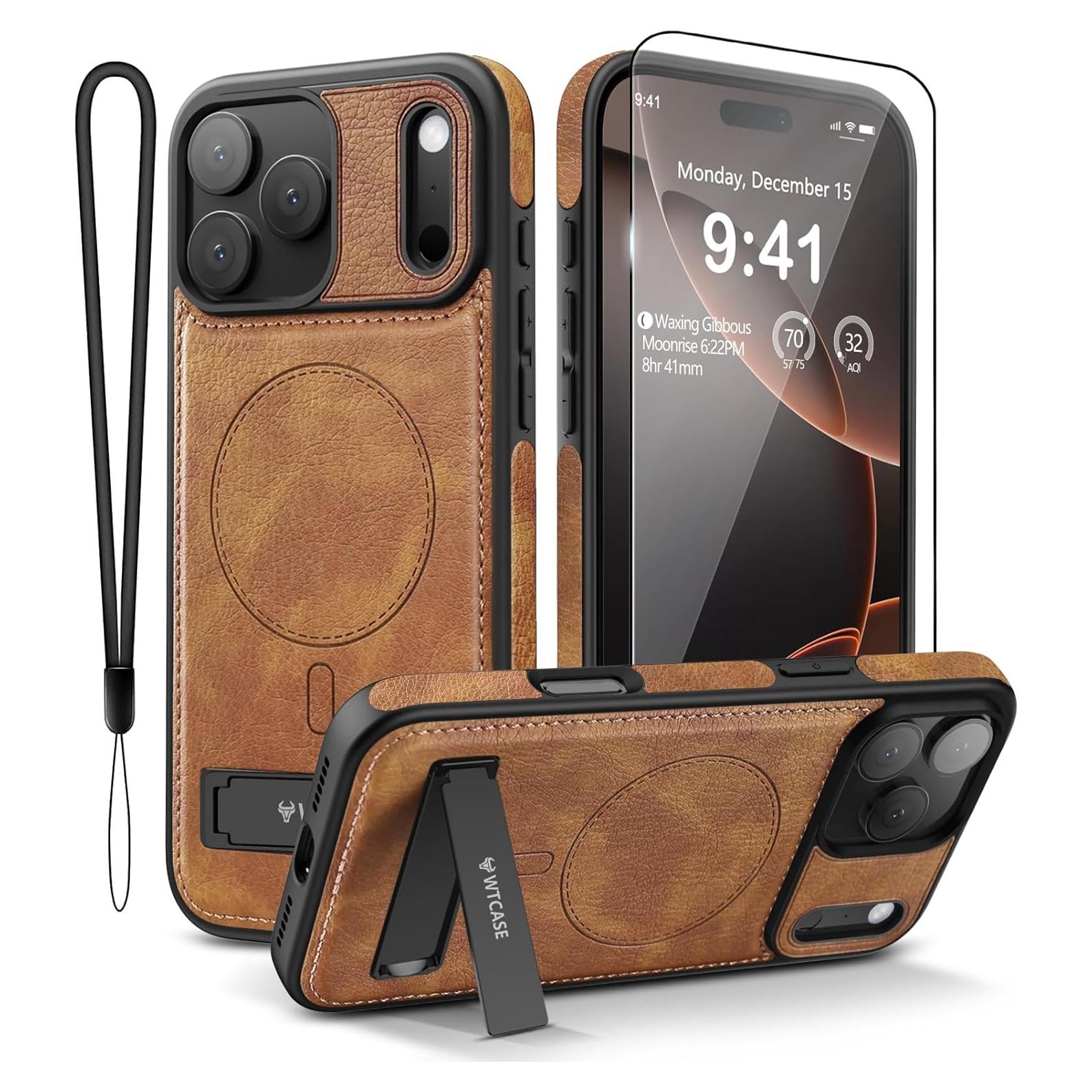 Funda Magnética de Cuero WEITE168 para iPhone 17 Pro Max
