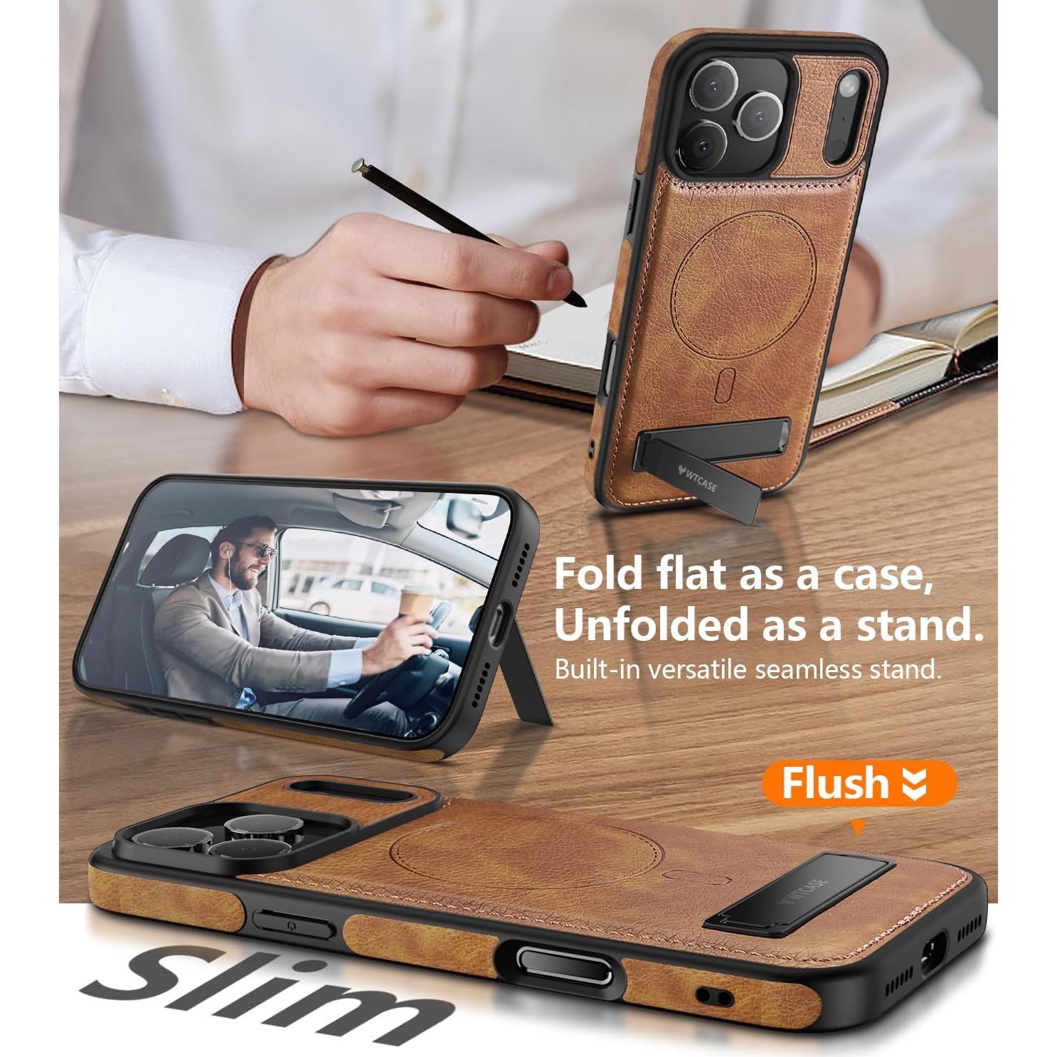 Funda Magnética de Cuero WEITE168 para iPhone 17 Pro Max