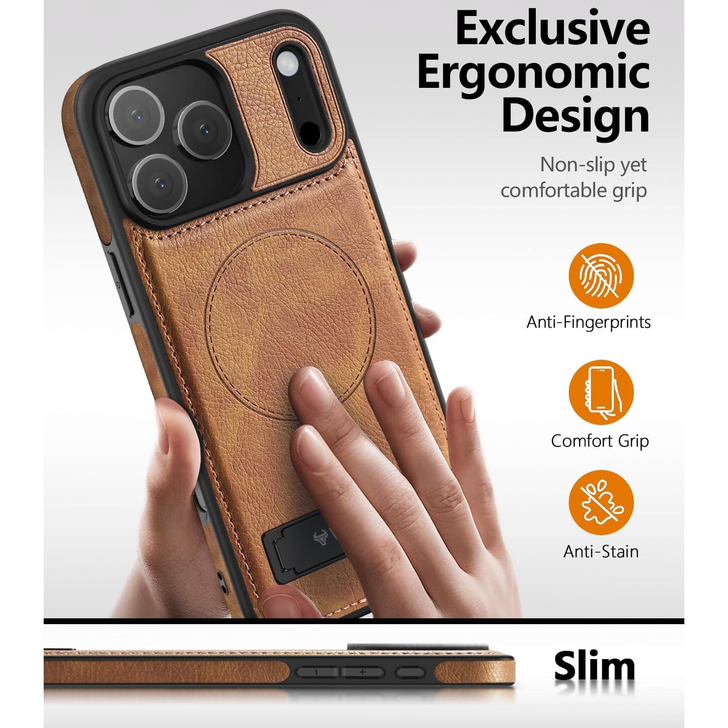 Funda Magnética de Cuero WEITE168 para iPhone 17 Pro Max