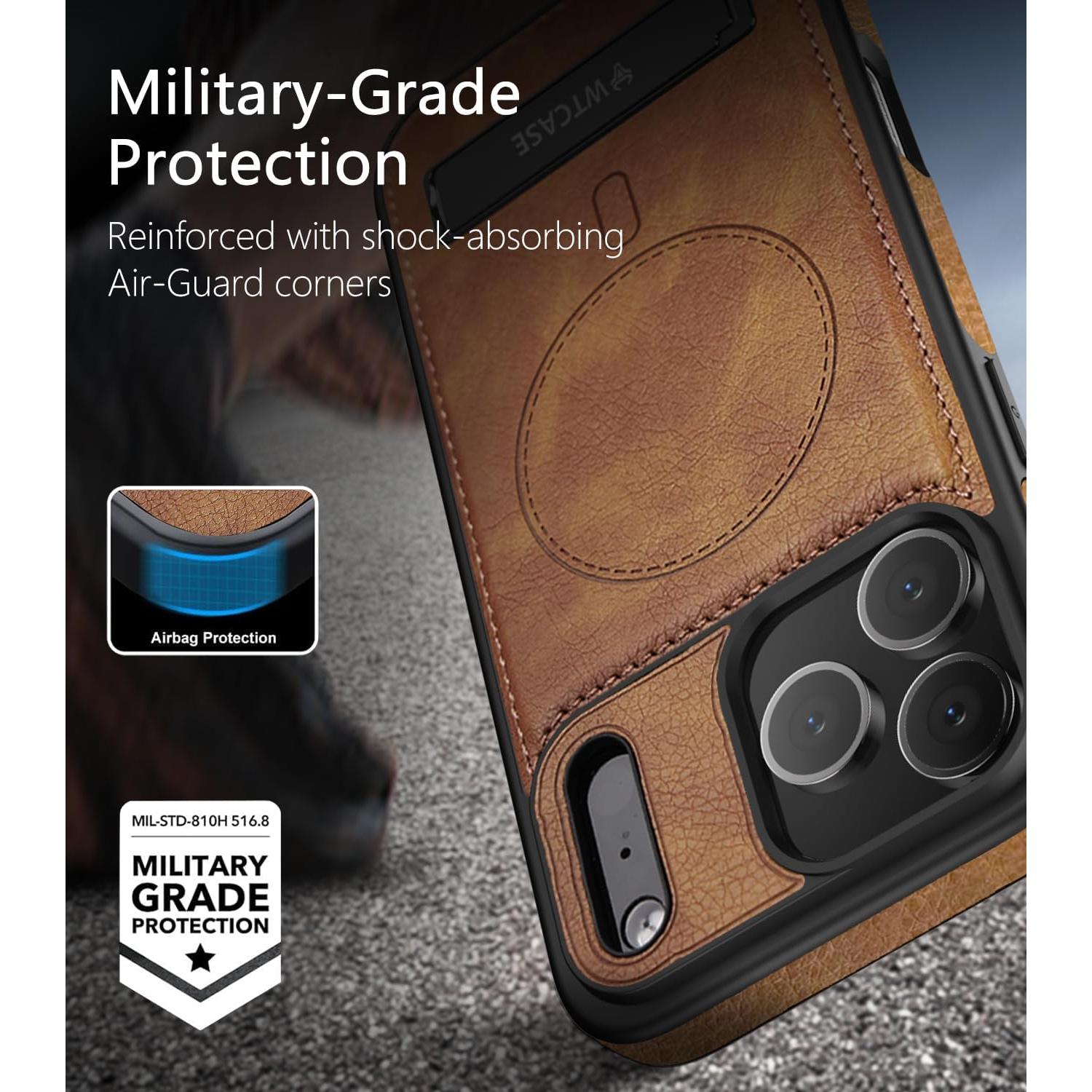 Funda Magnética de Cuero WEITE168 para iPhone 17 Pro Max