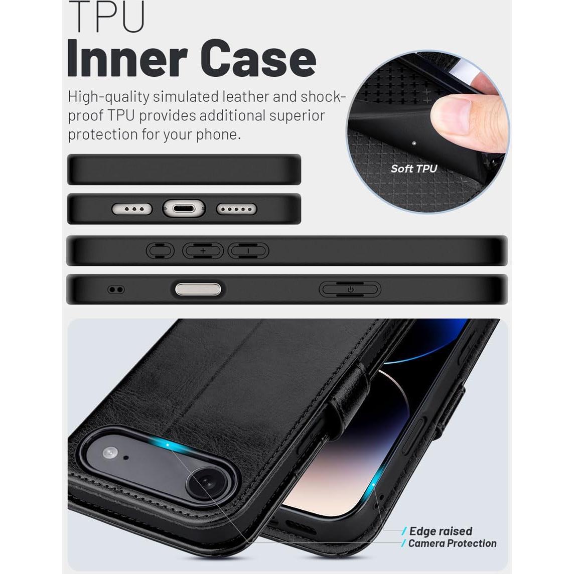 Funda de Cartera OCASE para iPhone Air 6.5" 2025, Negro