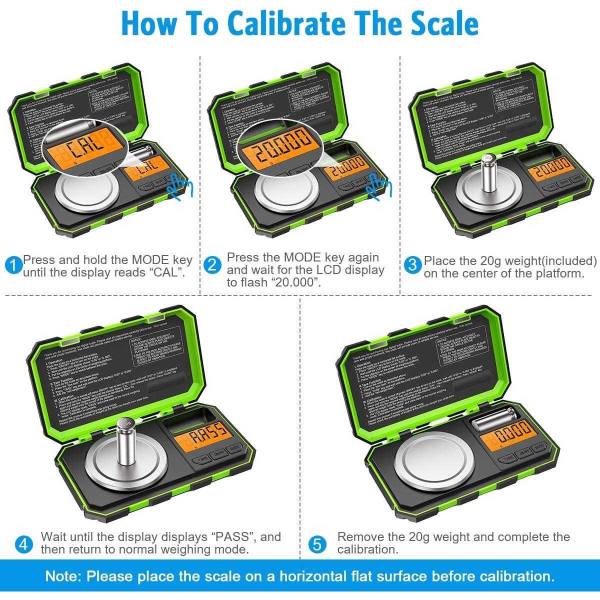 Báscula Digital Mini AMIR 20g-0.001g Acero Inoxidable