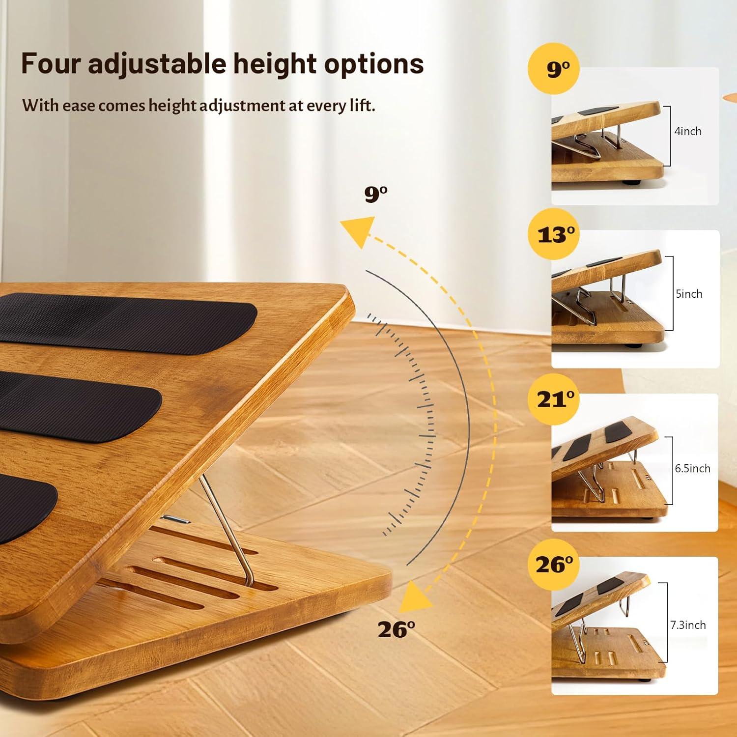 Reposapiés de madera ajustable Kunffiyso KFR-01 4 alturas