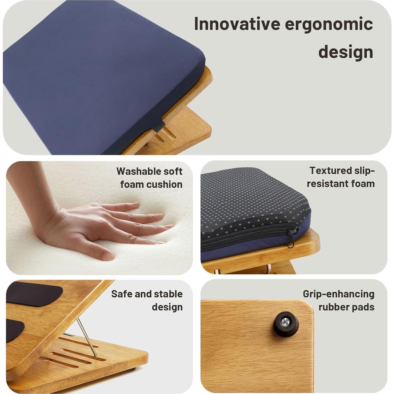 Reposapiés de madera ajustable Kunffiyso KFR-01 4 alturas