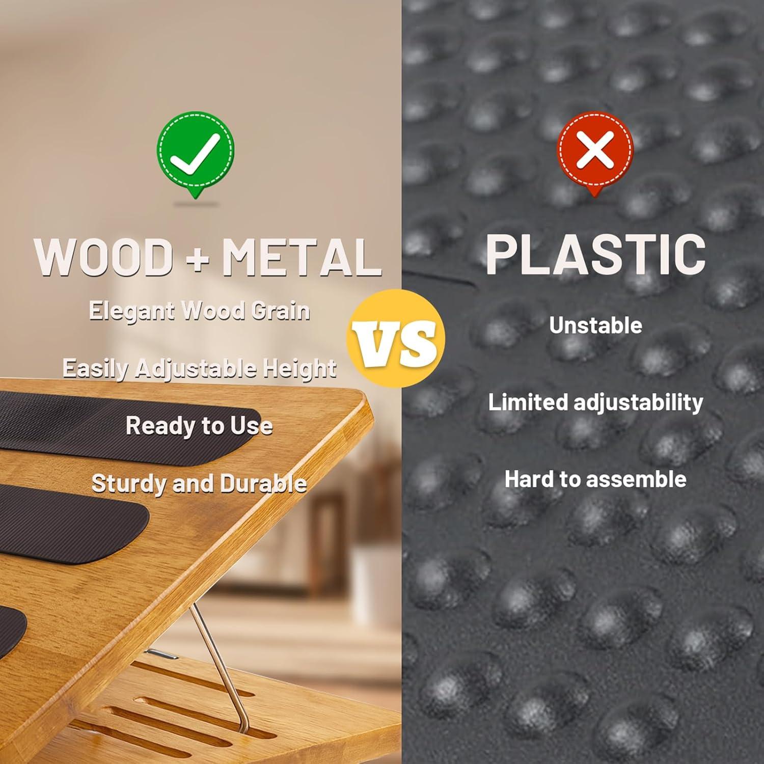 Reposapiés de madera ajustable Kunffiyso KFR-01 4 alturas