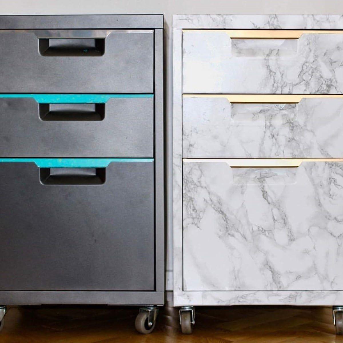 Papel Tapiz Autoadhesivo de Mármol Blanco Boeanay 15.8x3m