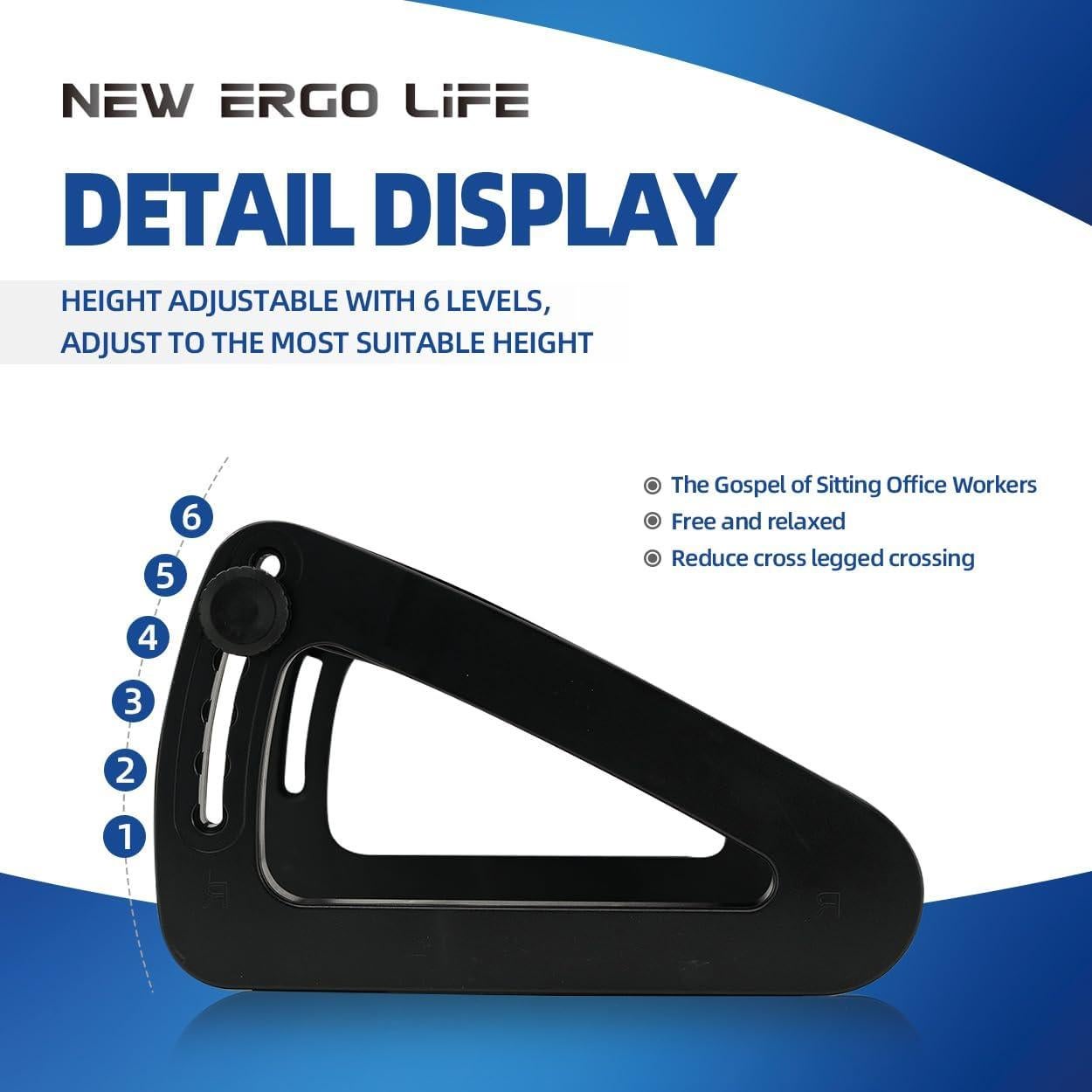 Reposapiés Ergonómico Blanco Ergo Life Ajustable 6 Posiciones