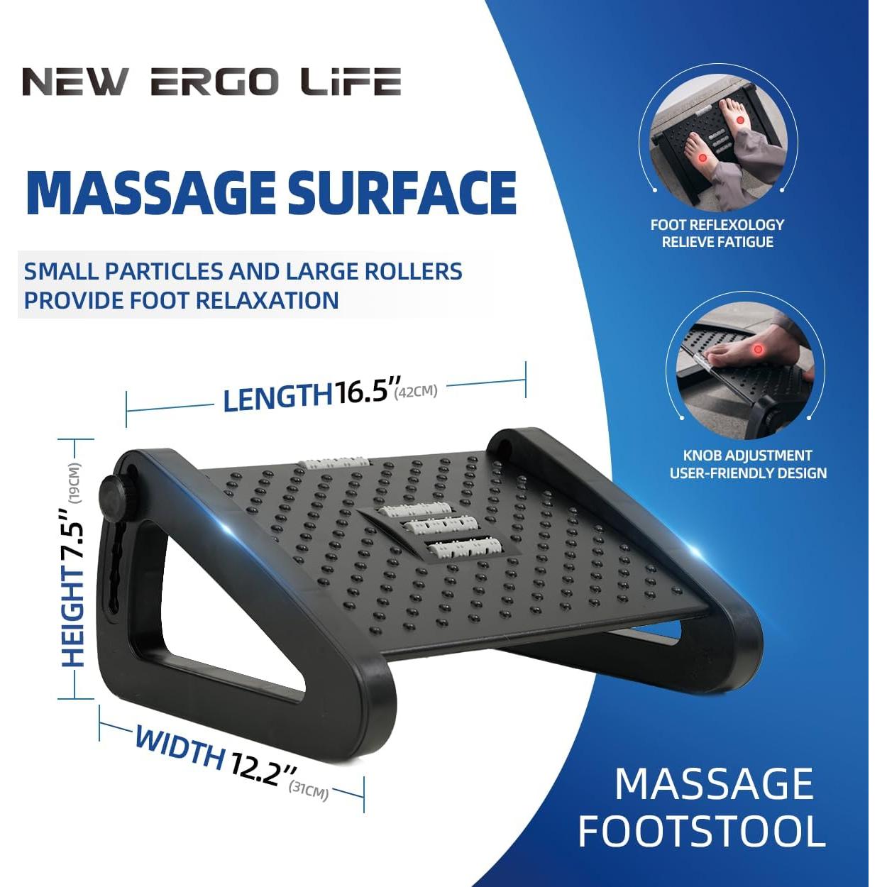 Reposapiés Ergonómico Blanco Ergo Life Ajustable 6 Posiciones