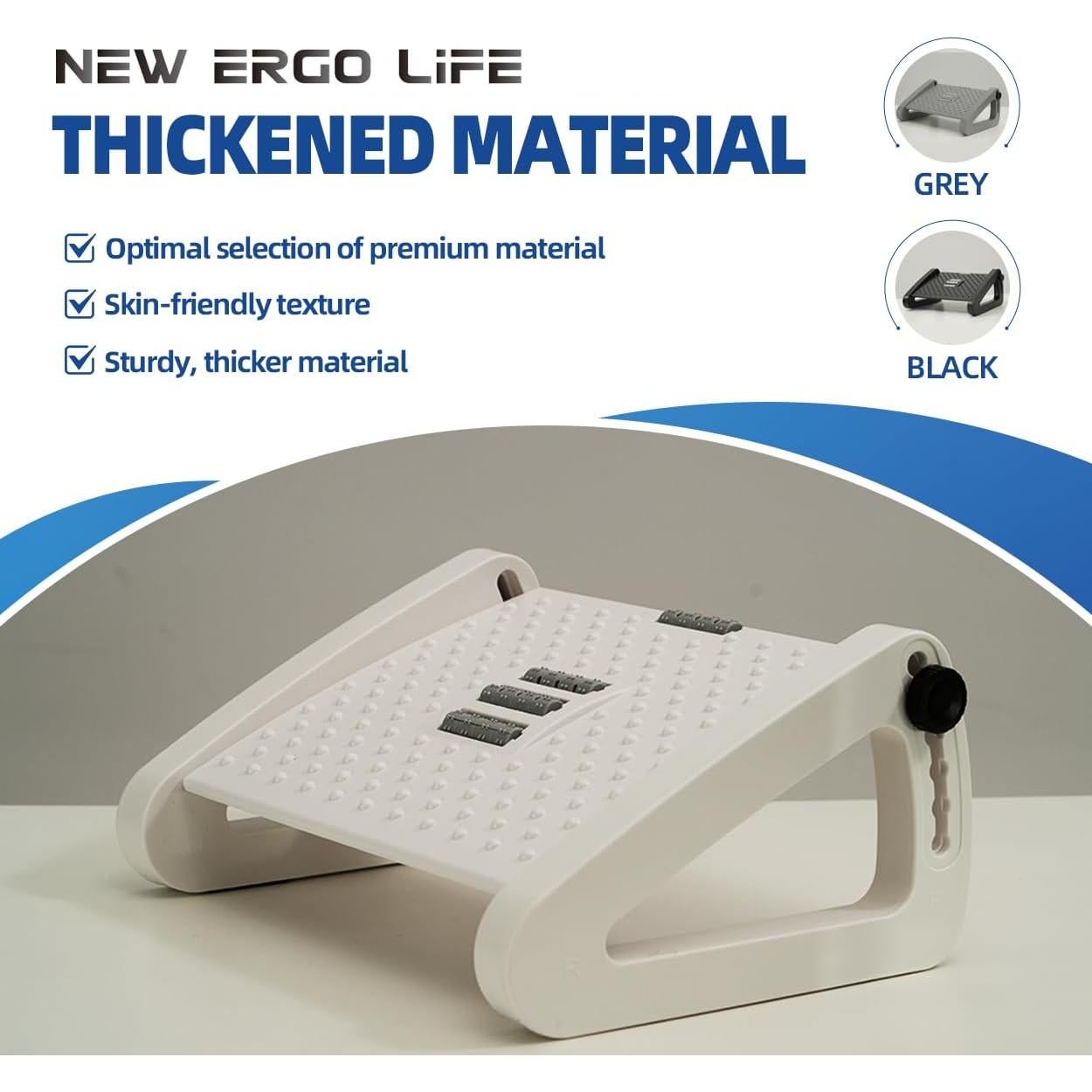 Reposapiés Ergonómico Blanco Ergo Life Ajustable 6 Posiciones