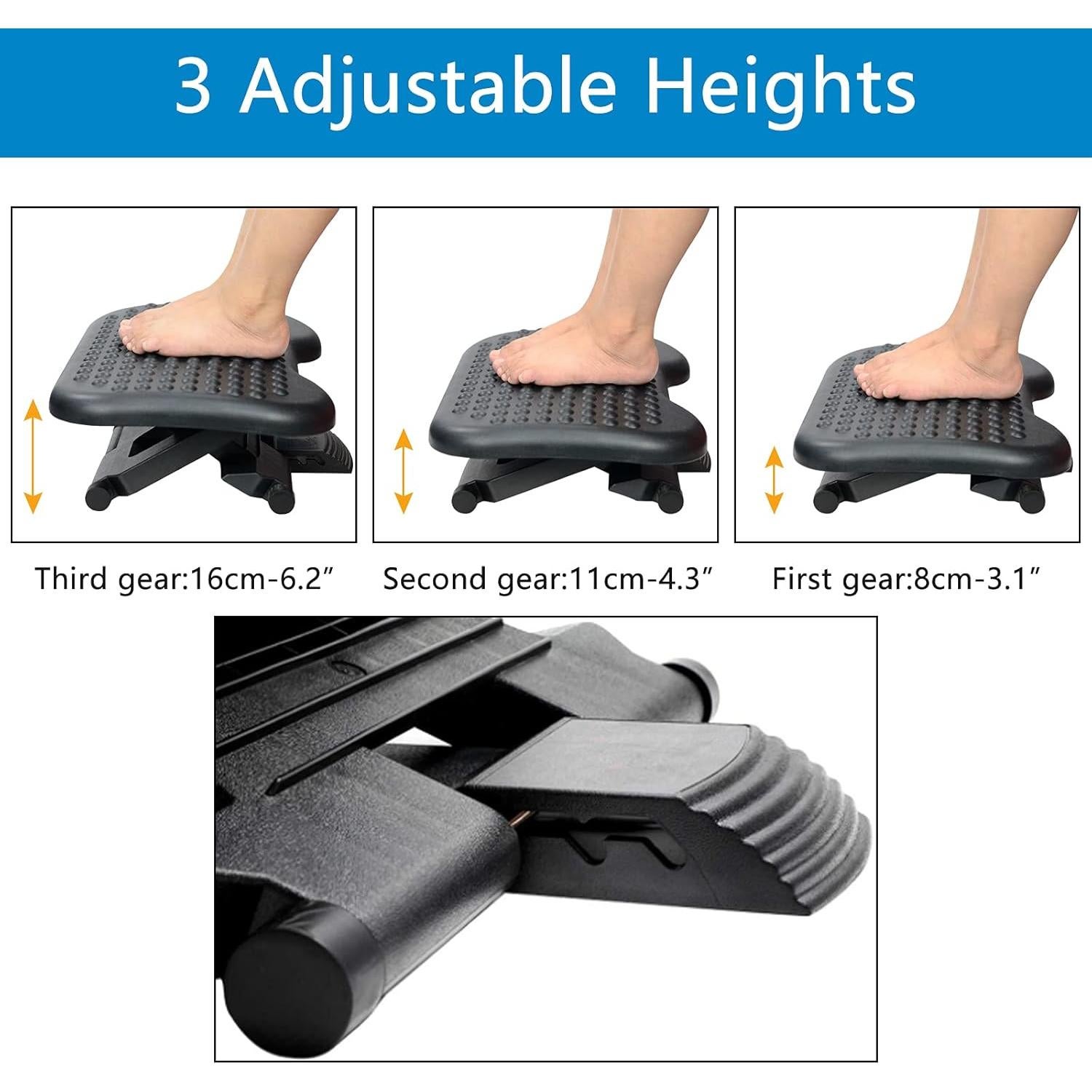 Reposapiés Ajustable AKOZLIN con Altura y Ángulo Regulable