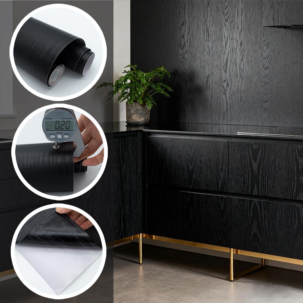 Papel Contacto Autoadhesivo Yancorp 40.64x304.8cm Negro Mate