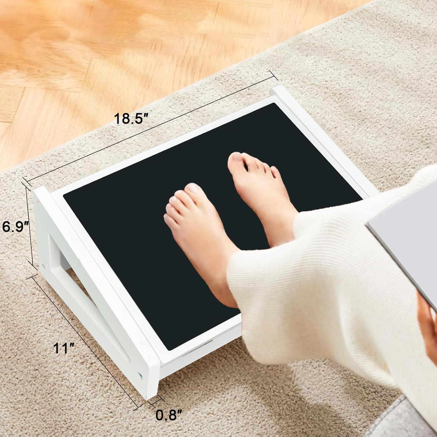 Reposapiés Ajustable WOOD CITY 2 en 1 Blanco para Oficina