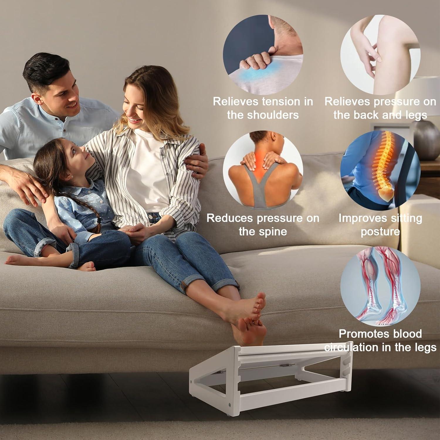 Reposapiés Ajustable WOOD CITY 2 en 1 Blanco para Oficina