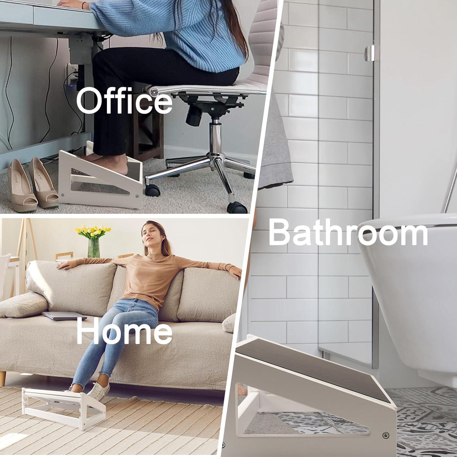 Reposapiés Ajustable WOOD CITY 2 en 1 Blanco para Oficina