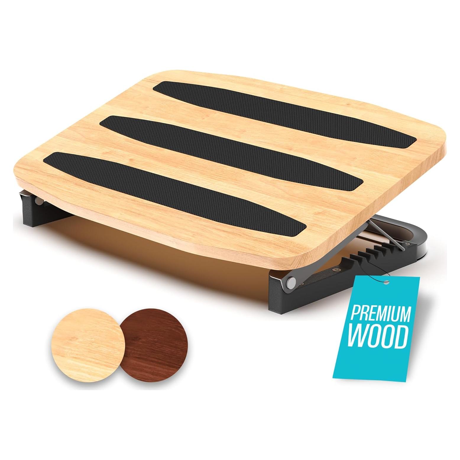 Reposapiés Ajustable COREMINDED Natural - Ergonómico 7 Ángulos