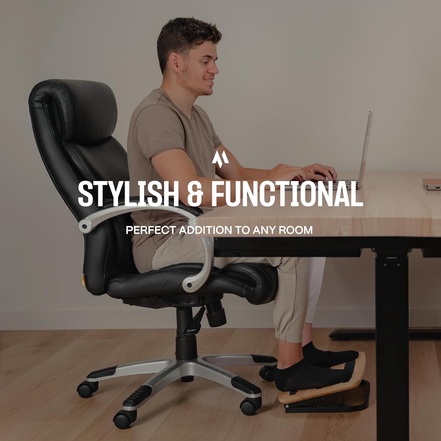 Reposapiés Ajustable COREMINDED Natural - Ergonómico 7 Ángulos