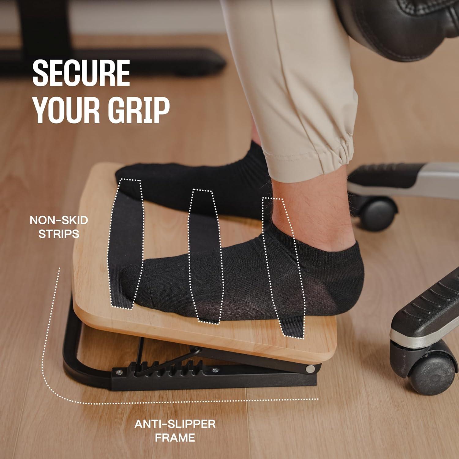 Reposapiés Ajustable COREMINDED Natural - Ergonómico 7 Ángulos