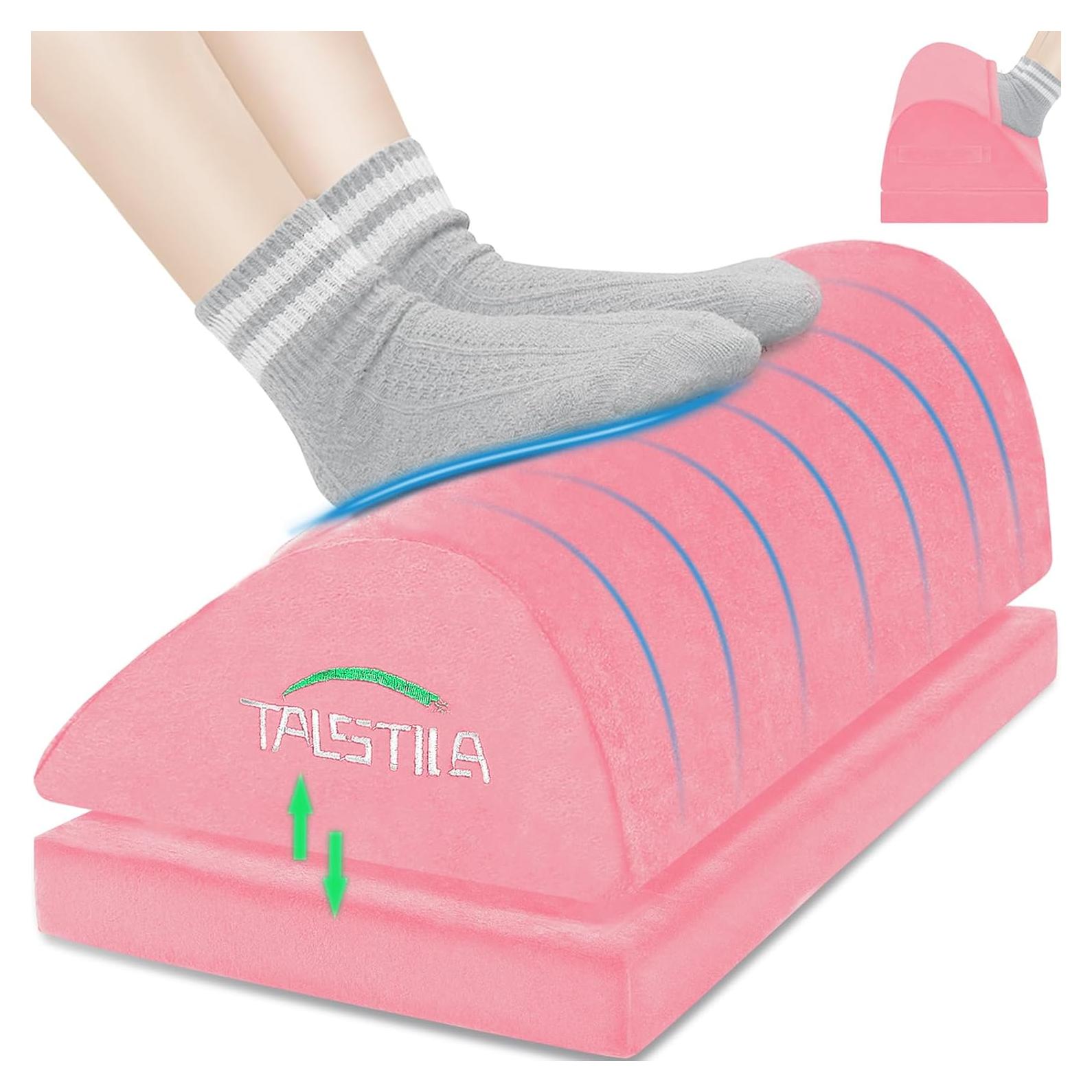 Reposapiés Ergonómico TALSTILA Ajustable 2 Alturas Rosa