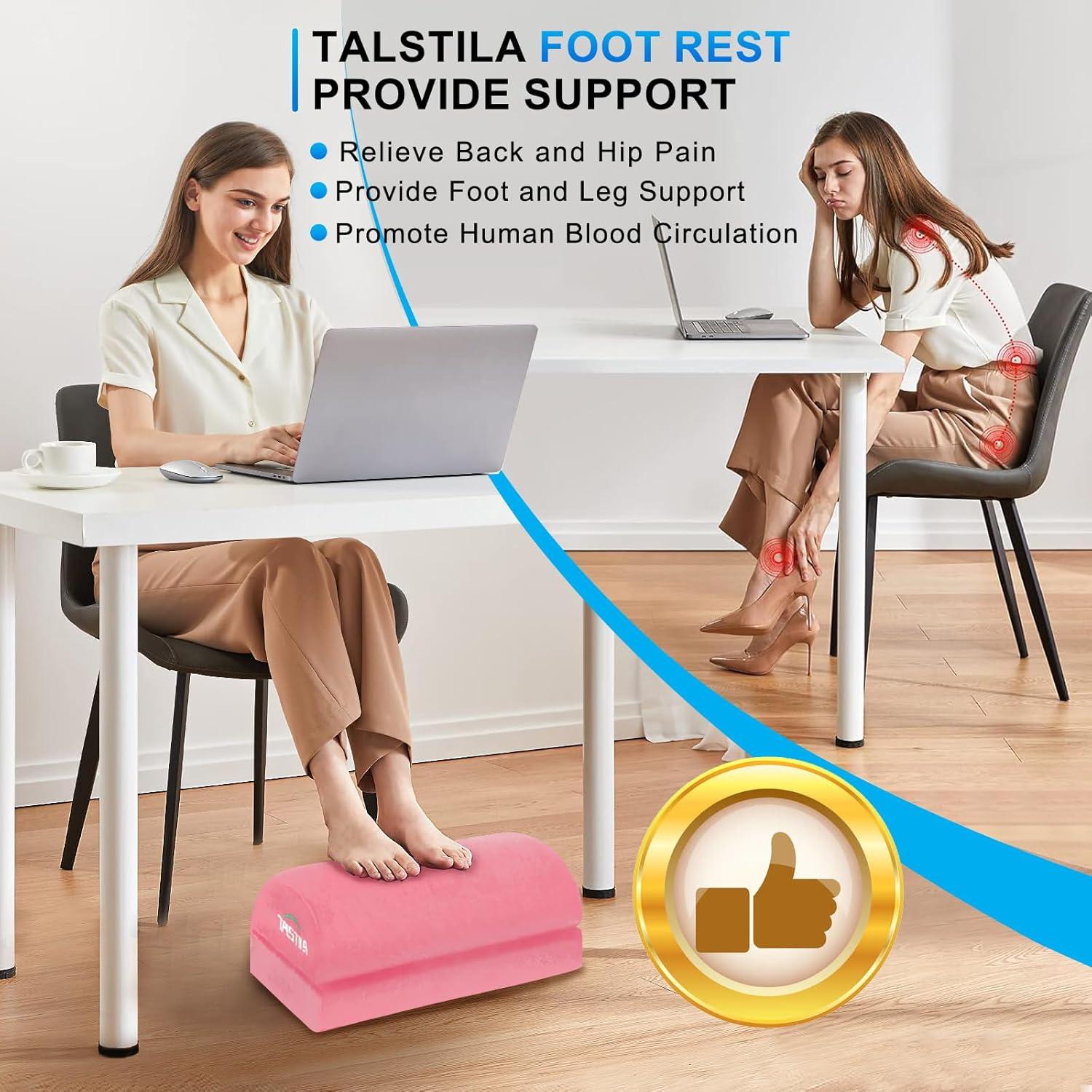 Reposapiés Ergonómico TALSTILA Ajustable 2 Alturas Rosa