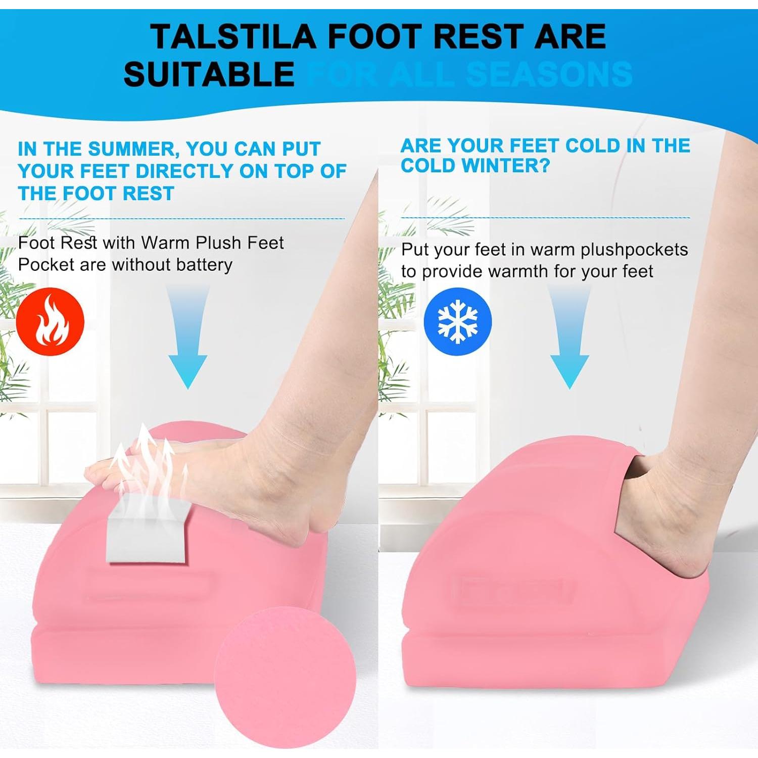 Reposapiés Ergonómico TALSTILA Ajustable 2 Alturas Rosa