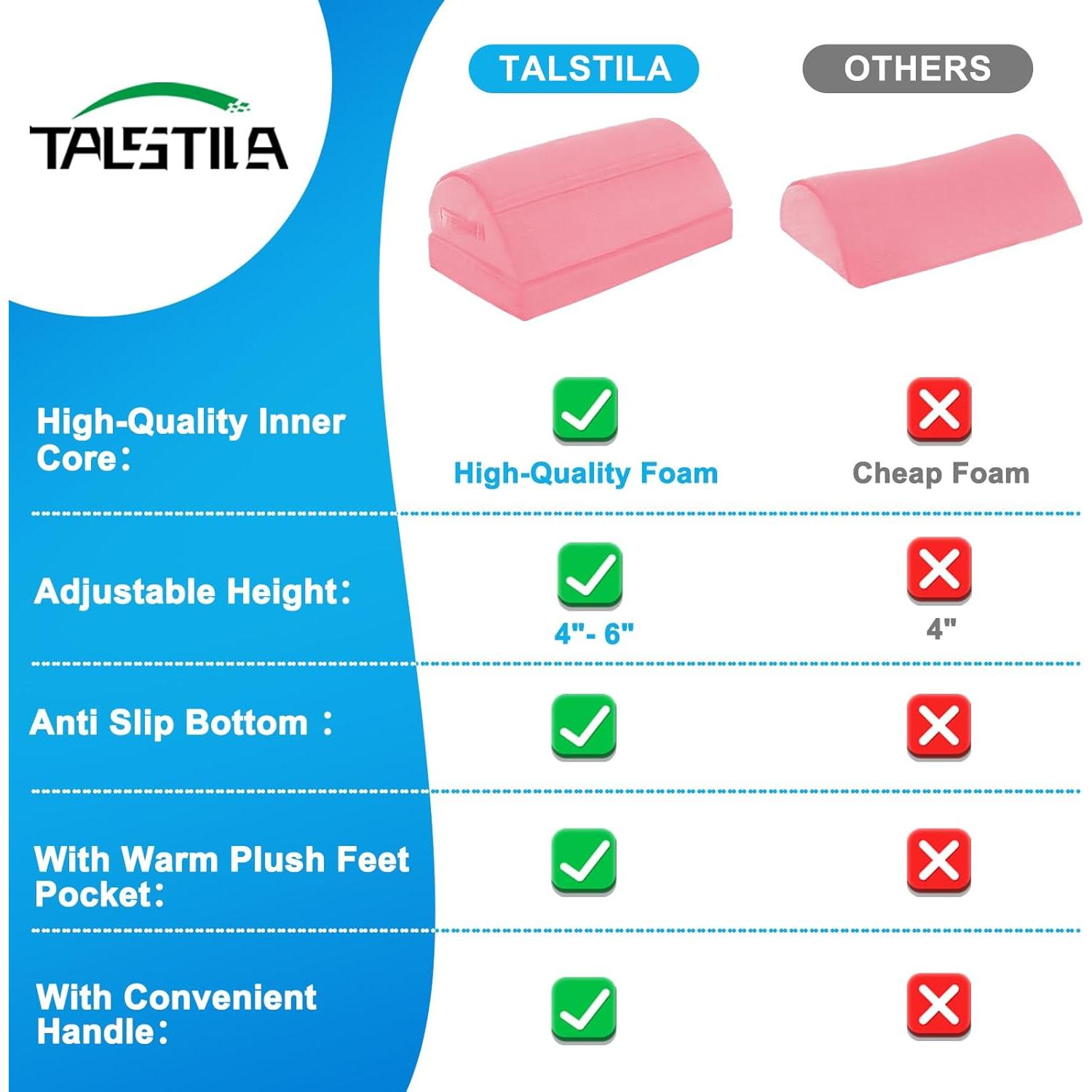 Reposapiés Ergonómico TALSTILA Ajustable 2 Alturas Rosa