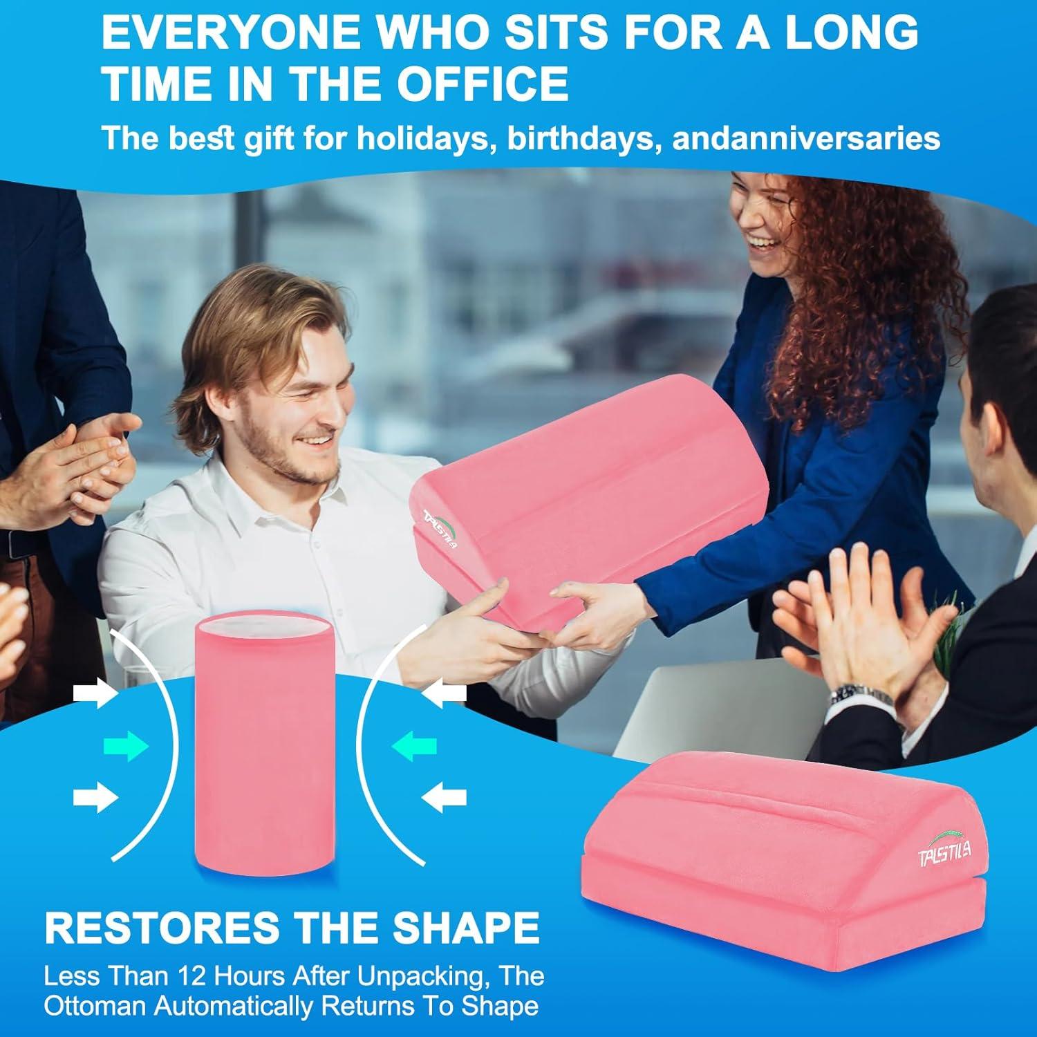 Reposapiés Ergonómico TALSTILA Ajustable 2 Alturas Rosa