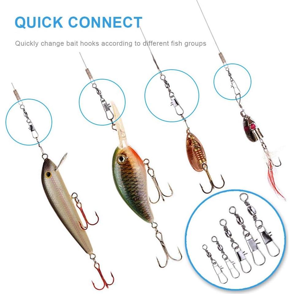 200 Conectores Giratorios de Barril MOBOREST para Pesca