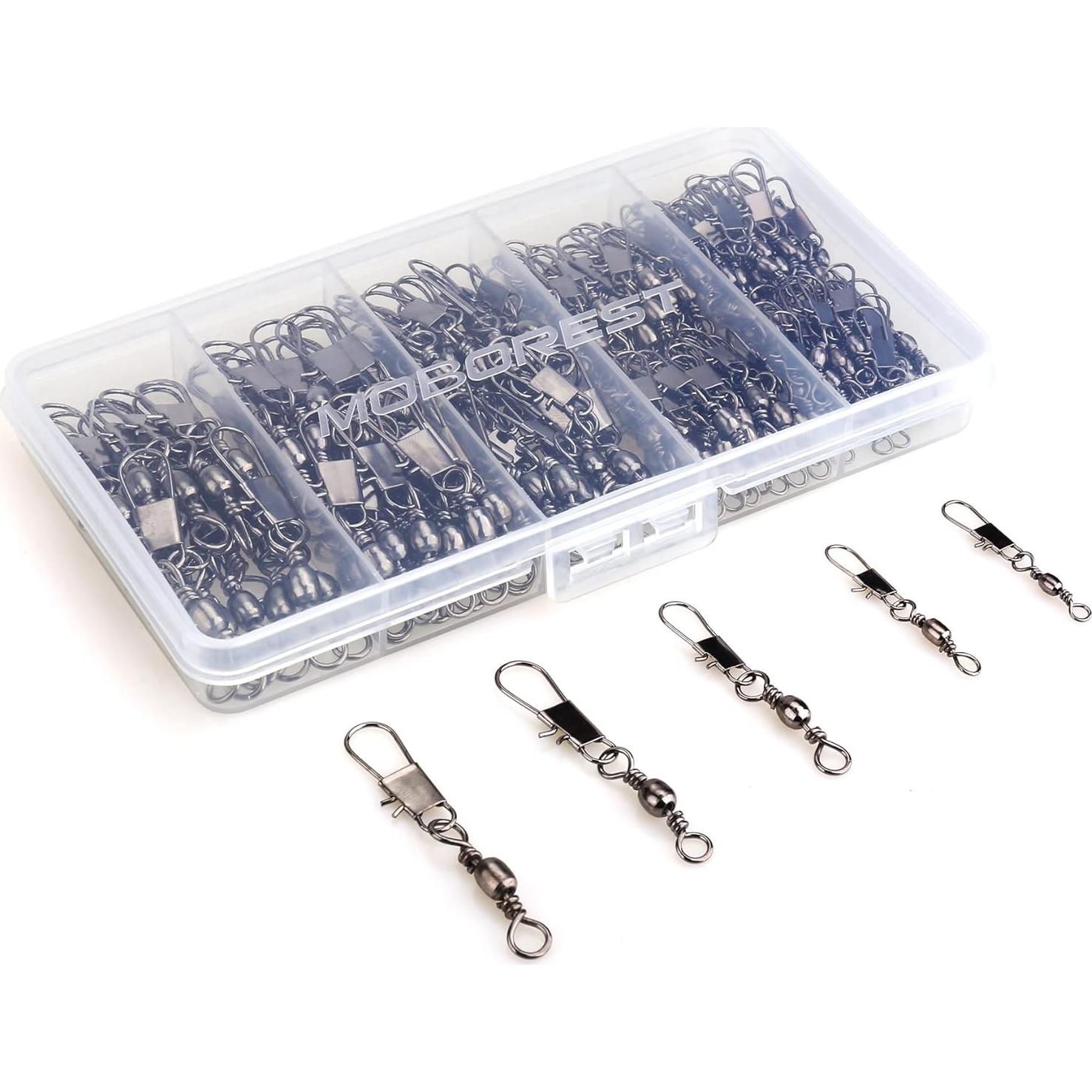 200 Conectores Giratorios de Barril MOBOREST para Pesca