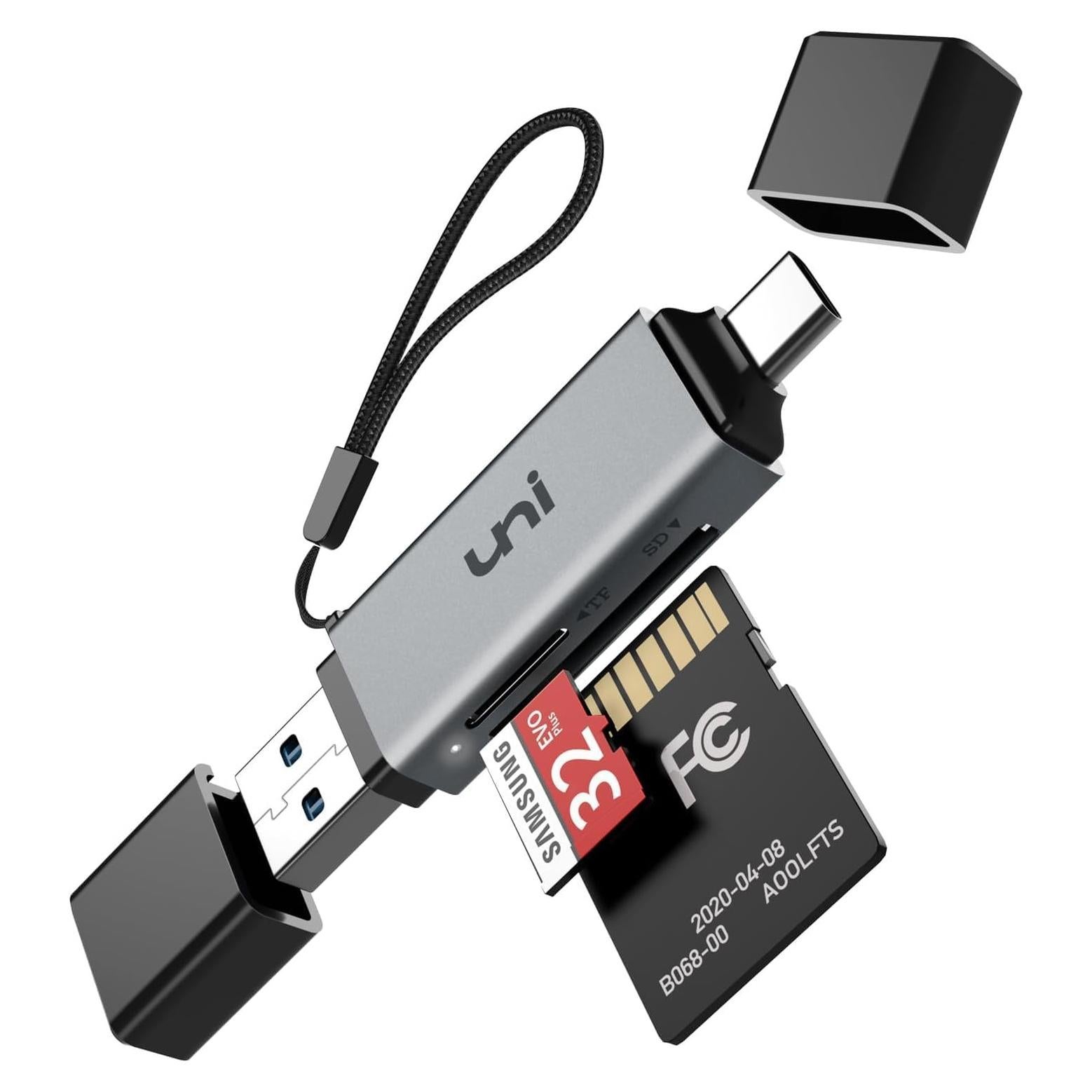 Lector de Tarjeta SD uni USB C y Micro SD 2 en 1 Alta Velocidad