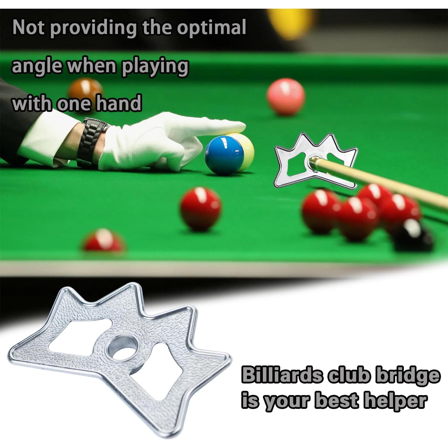 Paquete de 2 Cabezas de Puente de Billar Bntyok Aluminio Plateado