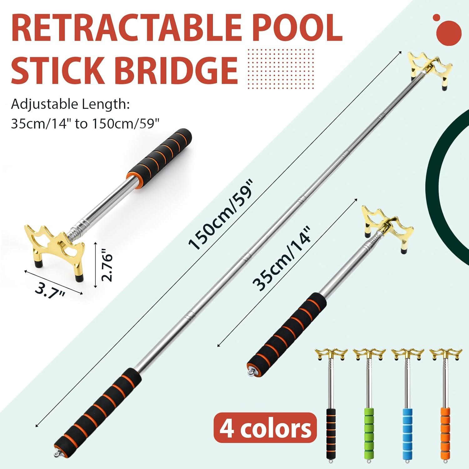Soulchen 4 Palos de Puente de Billar Retráctiles 35-150 cm