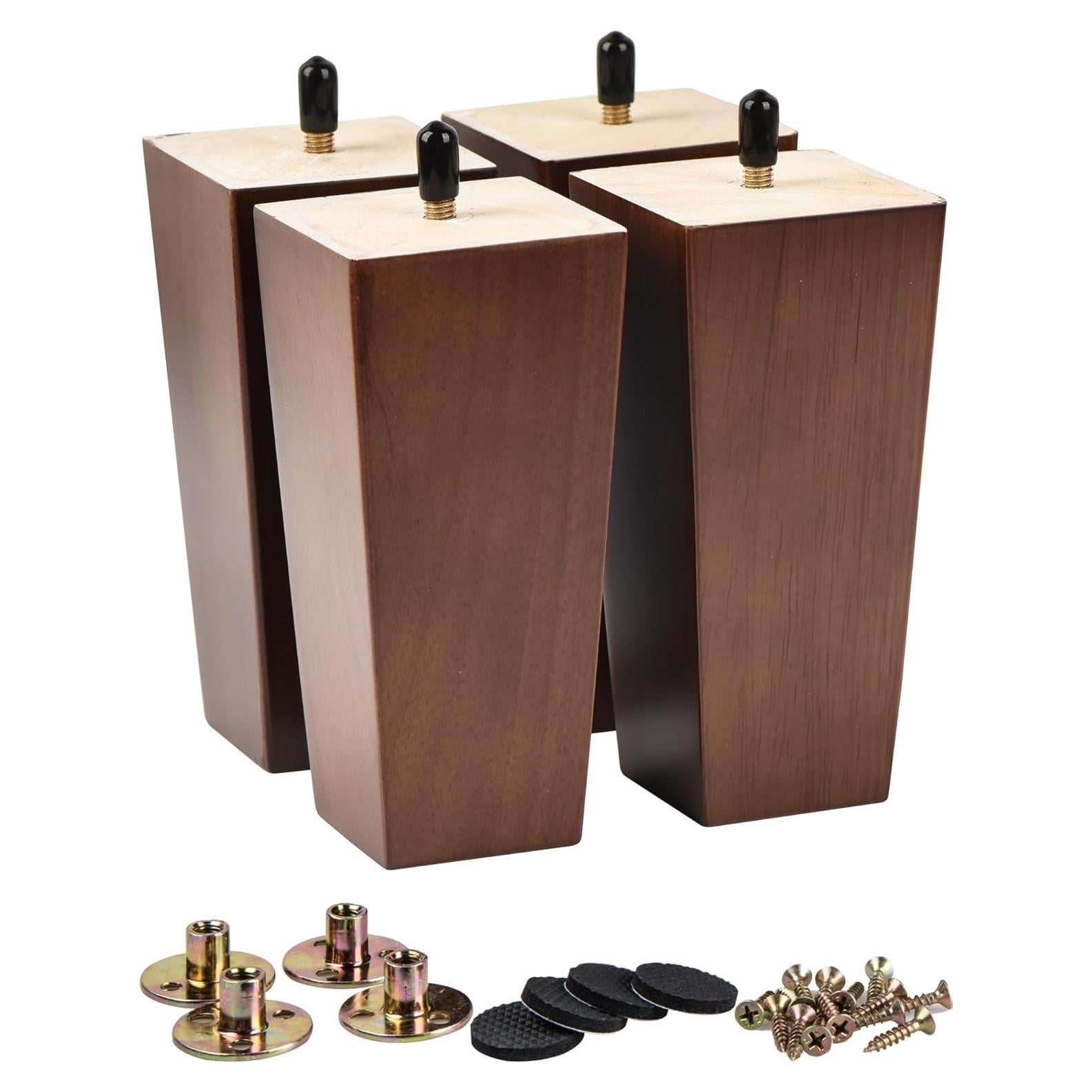 Patas de Madera Sólida La Vane 10cm Set de 4 para Muebles