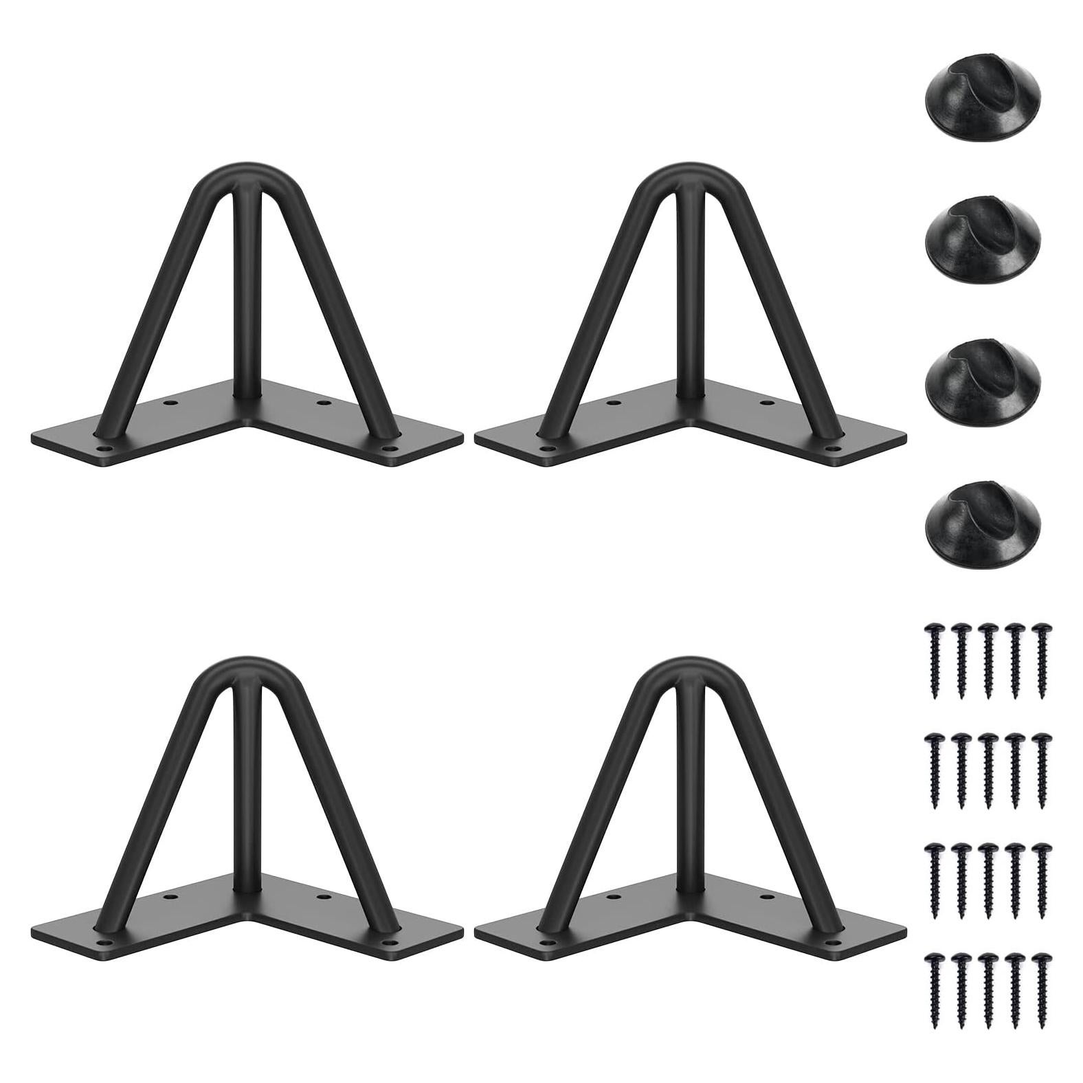 Patas de Mesa SMARTSTANDARD 10 cm Horquilla Acero Negro 4 Piezas