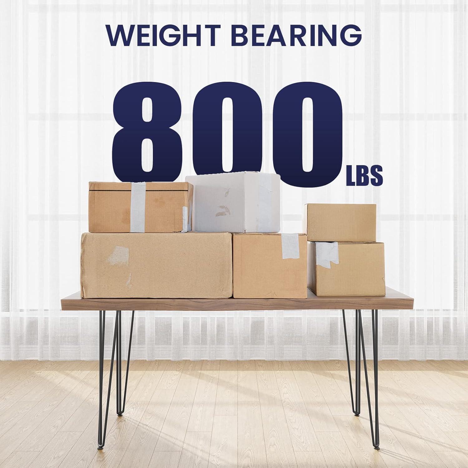 Patas de Mesa SMARTSTANDARD 10 cm Horquilla Acero Negro 4 Piezas