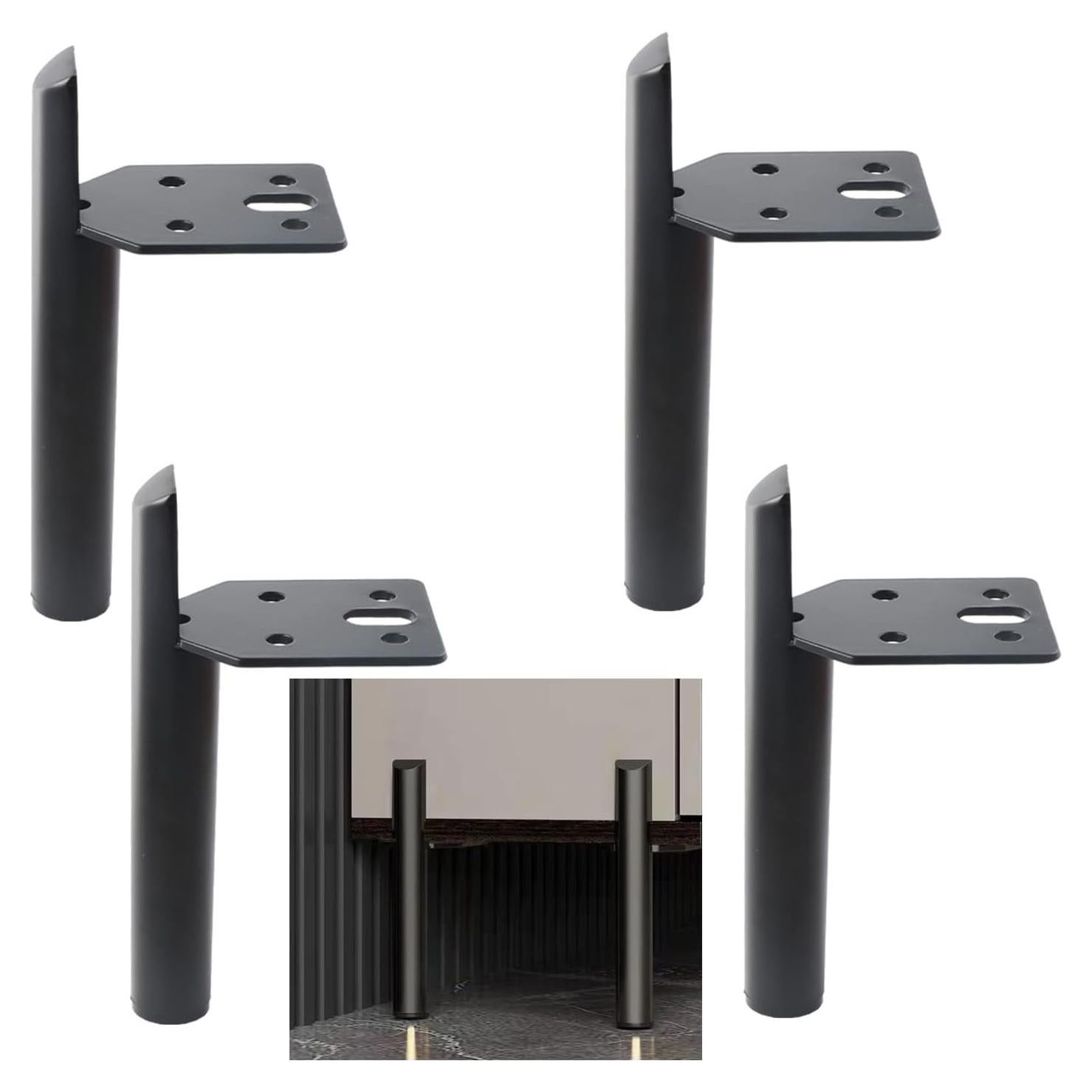 Piernas de Mueble de Metal ALXEH 10.16 cm Negras Estilo Moderno