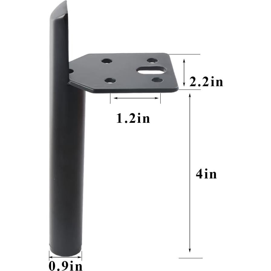 Piernas de Mueble de Metal ALXEH 10.16 cm Negras Estilo Moderno
