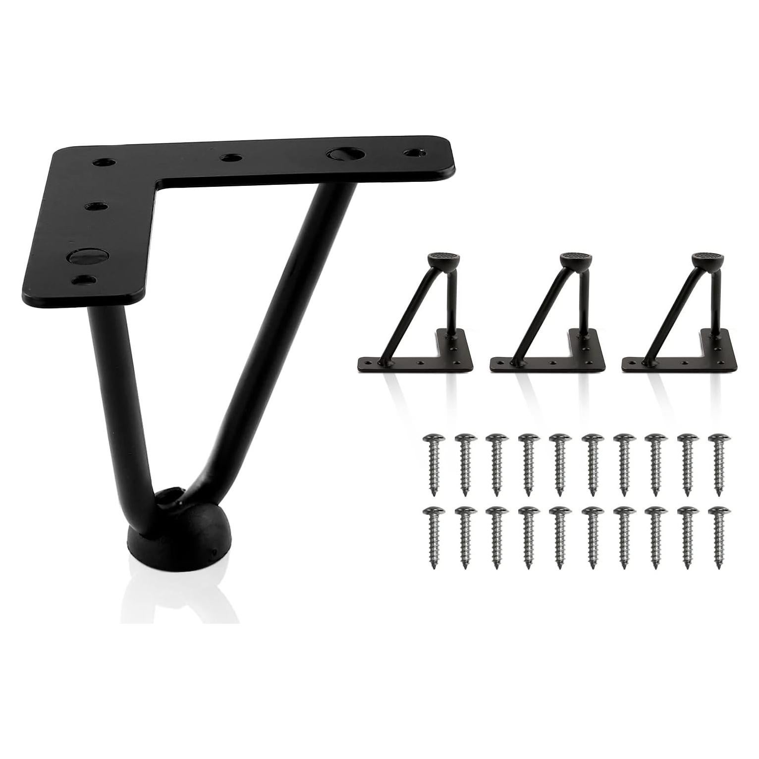 Juego de 4 patas de cabello Ironalita 10 cm metal negro