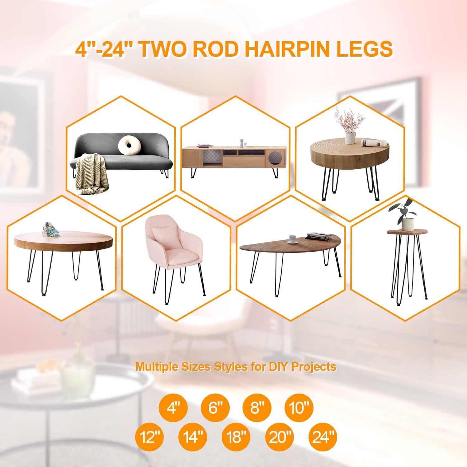 Juego de 4 patas de cabello Ironalita 10 cm metal negro