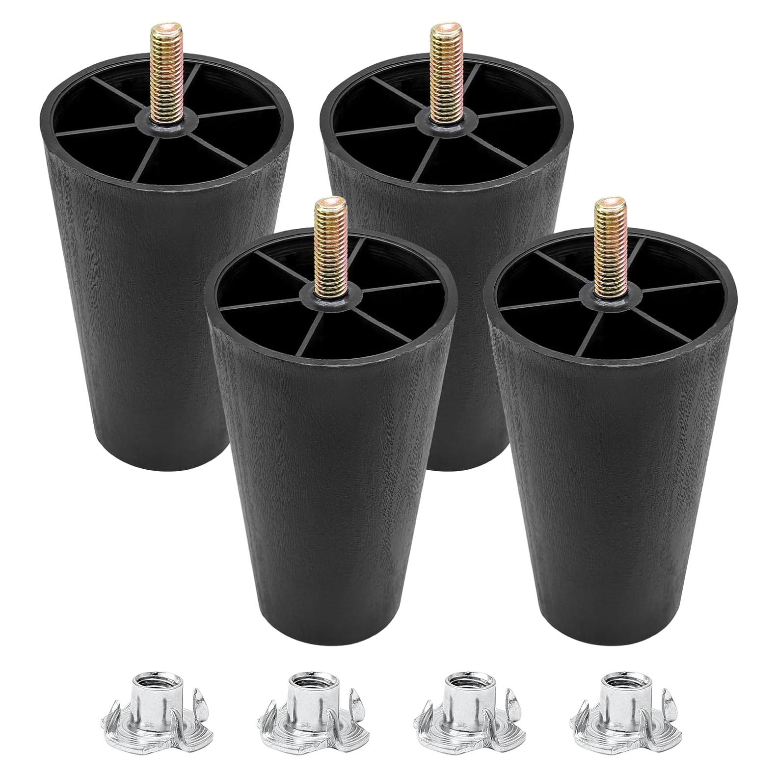 Piernas de Muebles Luomorgo 4 Pcs 100mm Plástico Negro